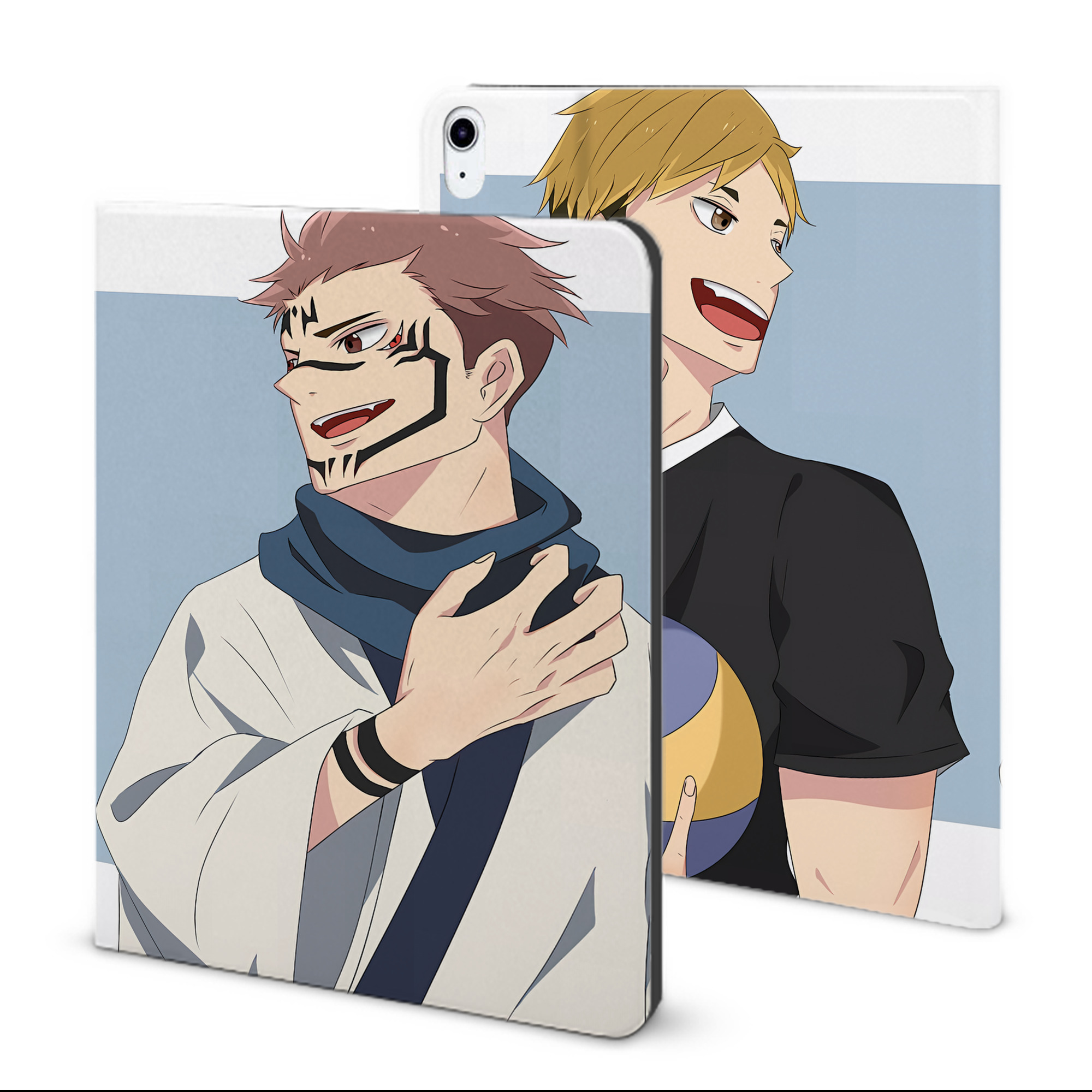 （画像用） 呪術廻戦 Jujutsu Kaisen IPad ケース ブック型 PUレザー TPU 耐衝撃 軽量 薄型 ペン収納なし 全面保護 IPad 各モデル対応